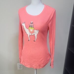 OLD NAVY Salmon Llama Thermal Knit Top Or Loungewear Top